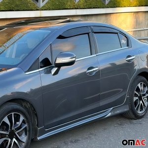Honda Civic Window Trim - Omac - S.Steel - Gloss Silver - '12-'15